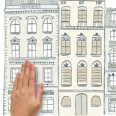 Roommates Illustrated Townhouses P&S Gnt Decals