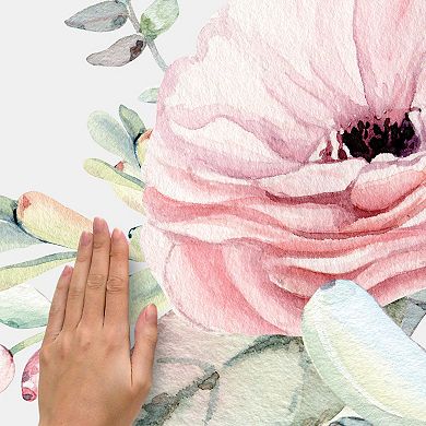 Roommates Watercolor Floral Succulents P&S Decal