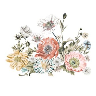 Roommates Vintage Poppy Floral P&S Decal