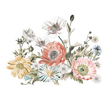Roommates Vintage Poppy Floral P&S Decal