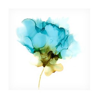 Trademark Fine Art Jennifer Goldberger Blooming Cyan Ii Canvas Wall Art