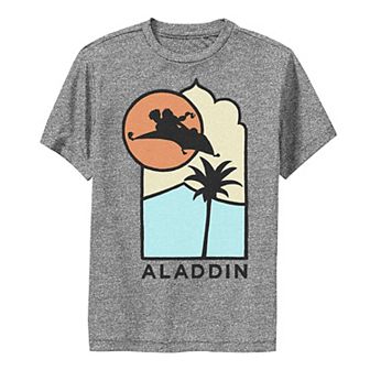 Boys 8-20 Disney Aladdin Live Action Carpet Ride Line Art Logo Performance Graphic Tee