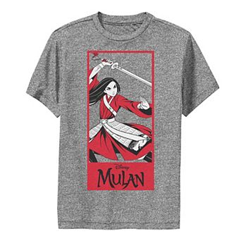 Boys 8-20 Disney Mulan Live Action Mulan Action Pose Panel Performance Graphic Tee