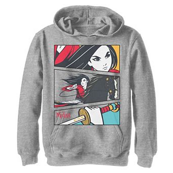 Boys 8-20 Disney Mulan Live Action Mulan Comic Action Panels Hoodie