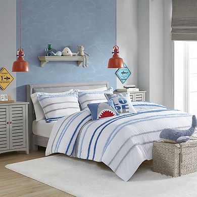 Intelligent Design Mackenzie Cotton Duvet Cover Set with Shams With Chenille Trim