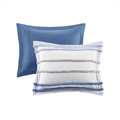 Intelligent Design Mackenzie Cotton Duvet Cover Set with Shams With Chenille Trim