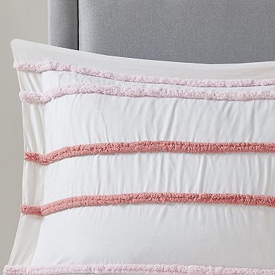 Intelligent Design Mackenzie Cotton Duvet Cover Set with Shams With Chenille Trim