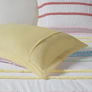 Intelligent Design Mackenzie Cotton Duvet Cover Set with Shams With Chenille Trim