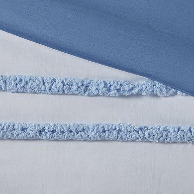 Intelligent Design Mackenzie Cotton Duvet Cover Set with Shams With Chenille Trim
