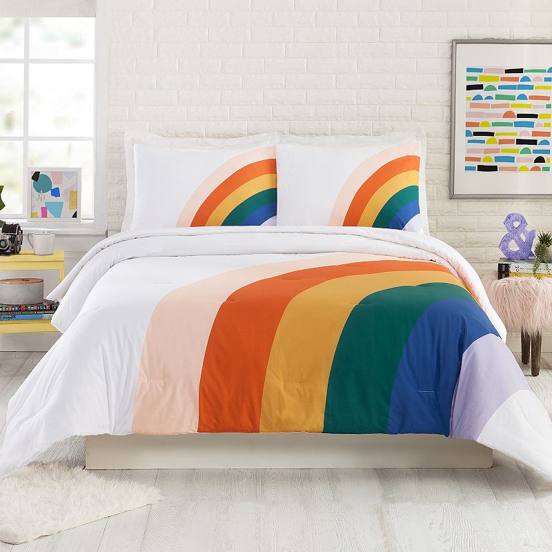 Makers Collective Rainbow Comforter Set with Shams, Multicolor, Twin