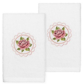 Linum Home Textiles Rosalee Embroidered Luxury Turkish 2-pack Cotton Hand Towels Set