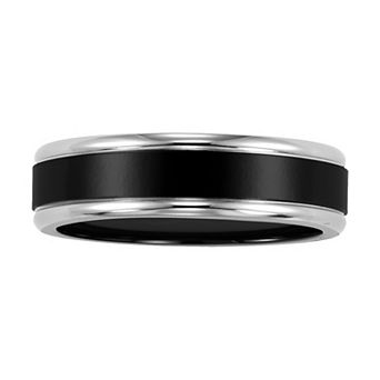 AXL Black Titanium Step Edge Men's Wedding Band