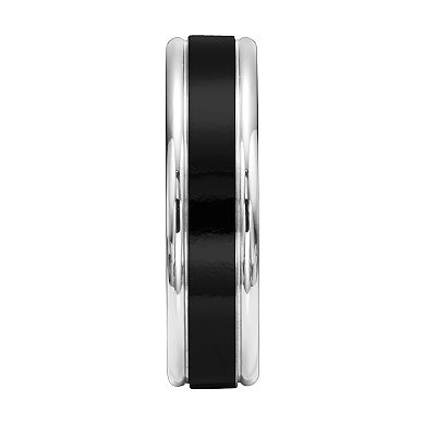 AXL Black Titanium Step Edge Men's Wedding Band