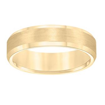 AXL Yellow Tungsten Beveled Edge Men's Wedding Band