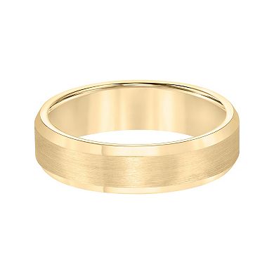 AXL Yellow Tungsten Beveled Edge Men's Wedding Band