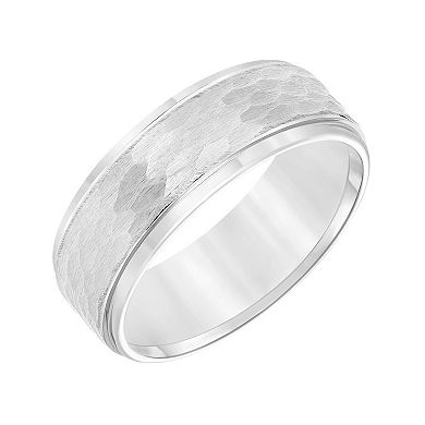 AXL Tungsten Step Edge Textured Men's Wedding Band