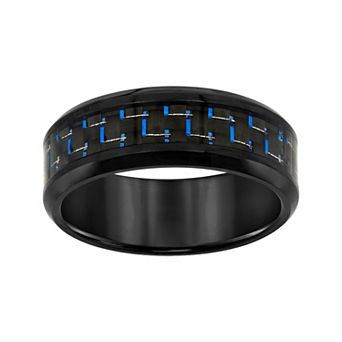 AXL Black Titanium with Carbon Inlay Men's Wedding Band
