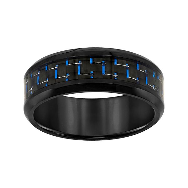 AXL Black Titanium with Carbon Inlay Men's Wedding Band