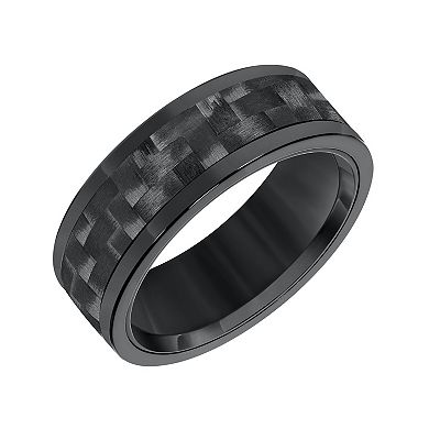 AXL Black Tungsten with Carbon Inlay Men's Wedding Band