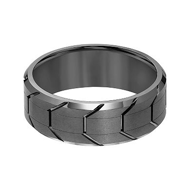 AXL Charcoal Tungsten Tire Tread Men's Wedding Band