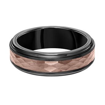 AXL Black and Brown Tungsten Textured Men's Wedding Band