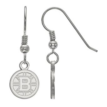 LogoArt Boston Bruins Sterling Silver Mini Dangle Earrings