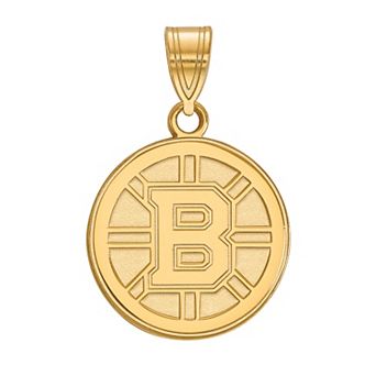 LogoArt Boston Bruins 10k Gold Medium Pendant
