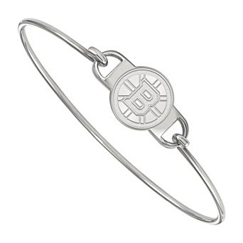 LogoArt Boston Bruins Sterling Silver Wire Bracelet