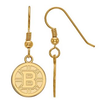 LogoArt Boston Bruins Sterling Silver Small Dangle Earrings