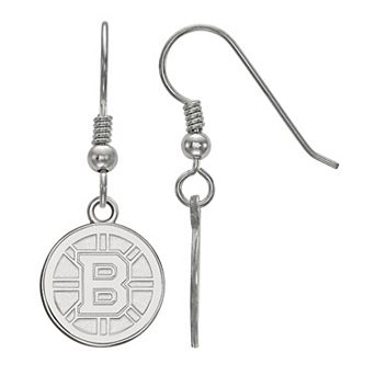 LogoArt Boston Bruins Sterling Silver Small Dangle Earrings