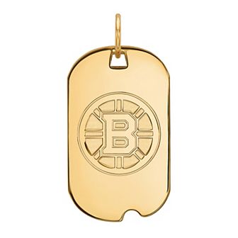 LogoArt Boston Bruins Sterling Silver Small Dog Tag