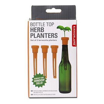Kikkerland Bottle Top Herb Planters