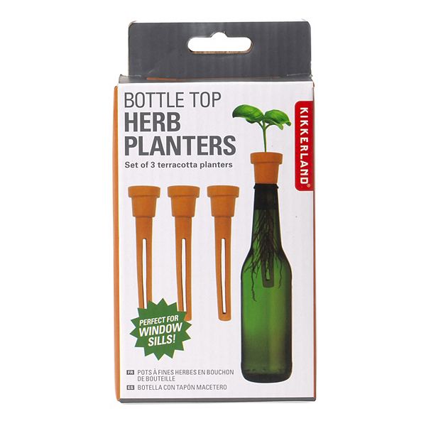Kikkerland Bottle Top Herb Planters