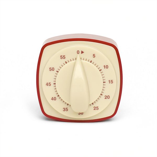 Details about   New KITCHEN TIMER Stainless Steel HOMEMADE 60 Minute Kikkerland RED WHITE Cook 