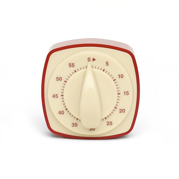 Kikkerland Magnetic 60-Minute Kitchen Timer - Red