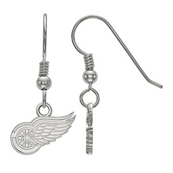 LogoArt Detroit Red Wings Sterling Silver Mini Dangle Earrings