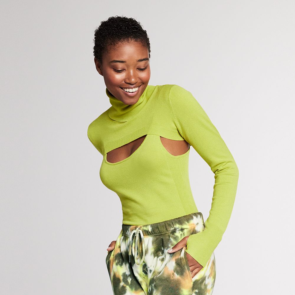 Women's Yummy Sweater Co. T-neck Shrug & Cami Bodysuit Set