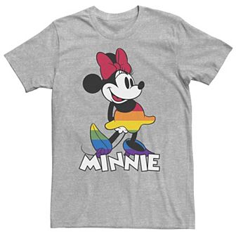 Big & Tall Disney Minnie Mouse Rainbow Striped Skirt Portrait Tee