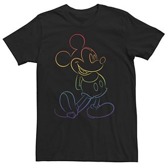 Big & Tall Disney Mickey Mouse Rainbow Line Art Portrait Tee