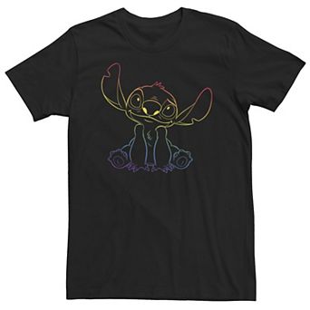 Big & Tall Disney Stitch Rainbow Line Art Portrait Tee