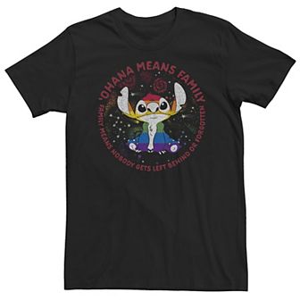 Big & Tall Disney Stitch Ohana Means Family Rainbow Filled Portrait Tee