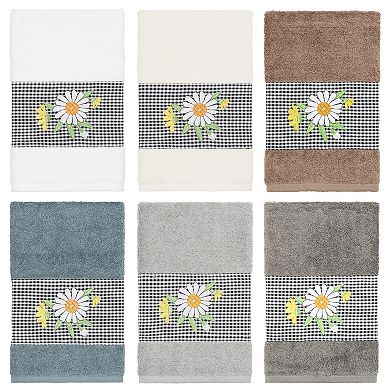Linum Home Textiles Turkish Cotton Daisy Embellished Hand Towel