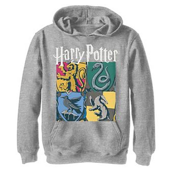Boys 8-20 Harry Potter Hogwarts Houses Vintage Collage Hoodie