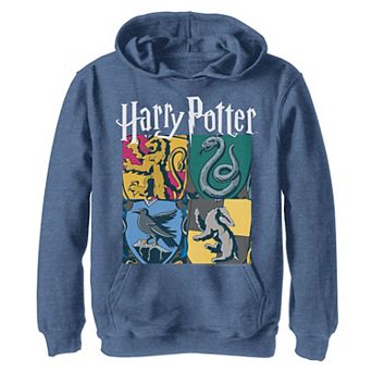 Boys 8-20 Harry Potter Hogwarts Houses Vintage Collage Hoodie