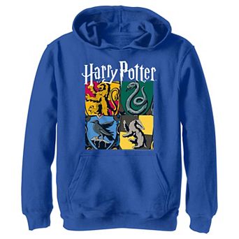 Boys 4-20 Harry Potter Hogwarts Houses Vintage Collage Hoodie