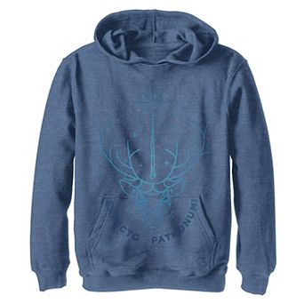 Boys 8-20 Harry Potter Deathly Hallows 2 Expecto Patronum Stag Blue Outline Hoodie