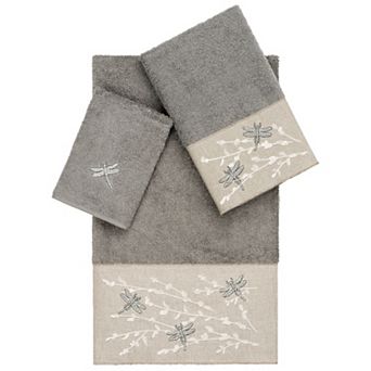 Linum Home Textiles Turkish Cotton Braelyn 3 pc Embellished Towel Set
