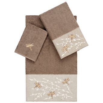 Linum Home Textiles Turkish Cotton Braelyn 3 pc Embellished Towel Set