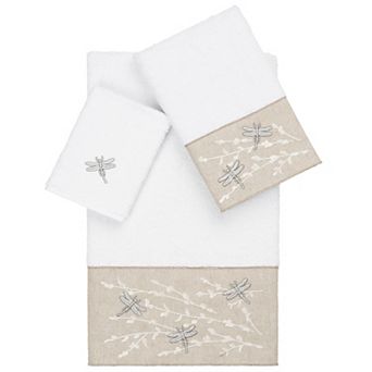Linum Home Textiles Turkish Cotton Braelyn 3 pc Embellished Towel Set