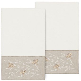 Linum Home Textiles Turkish Cotton Braelyn 2 pc Embellished Bath Towel Set